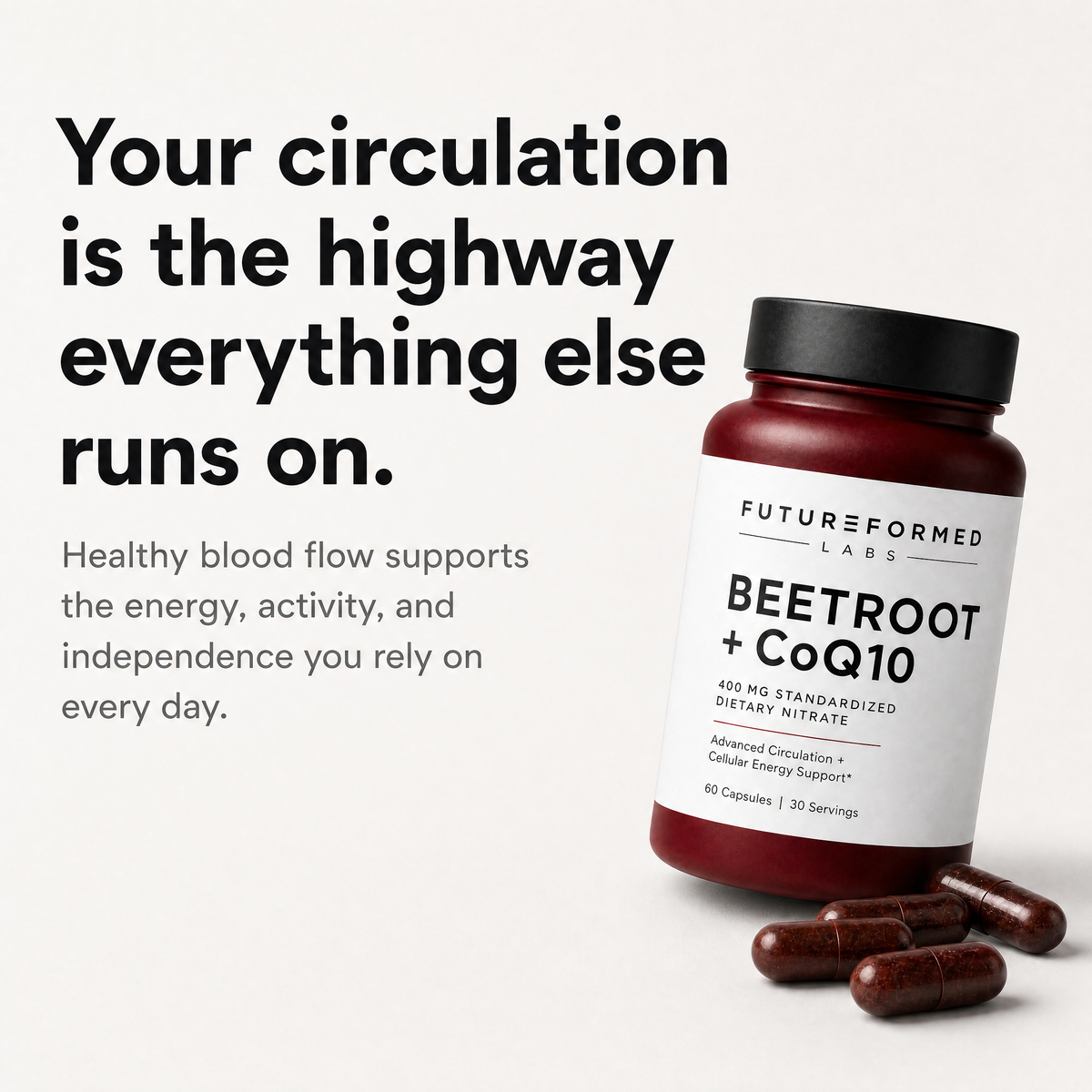 Beetroot + CoQ10  Advanced Heart, Blood Flow, & Energy Support