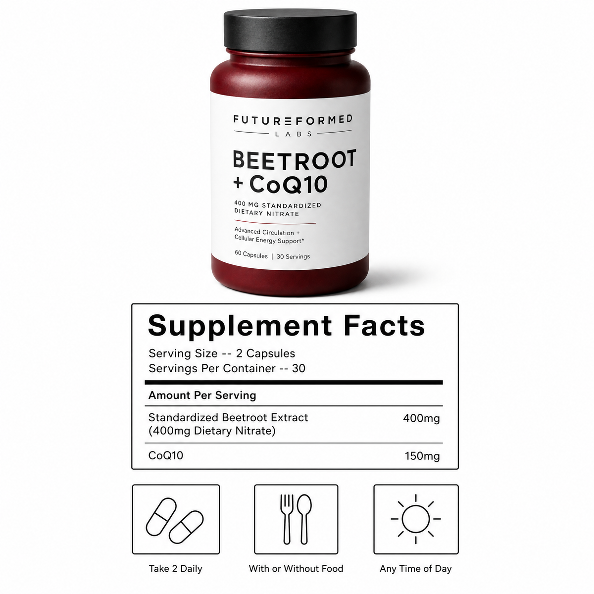 Beetroot + CoQ10  Advanced Heart, Blood Flow, & Energy Support