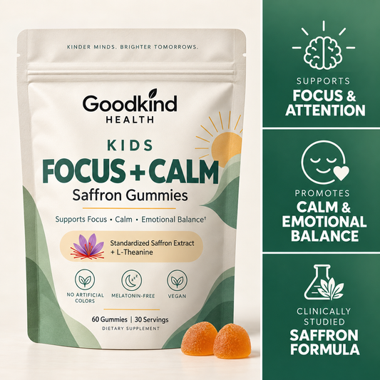 Goodkind Health Kids  Focus + Calm Saffron Gummies