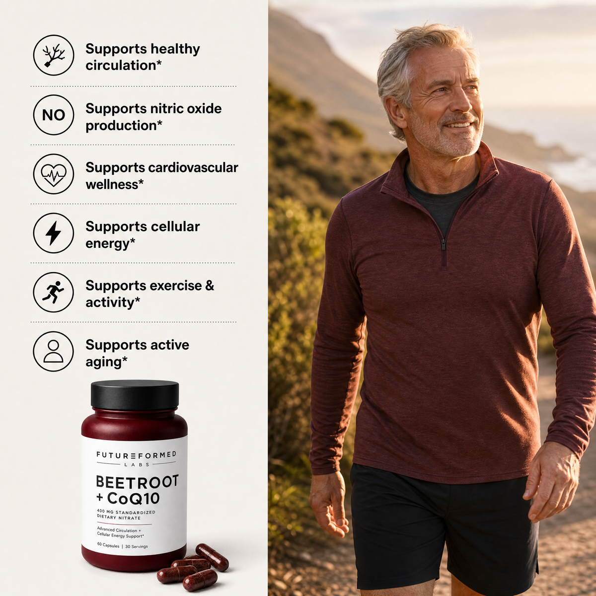 Beetroot + CoQ10  Advanced Heart, Blood Flow, & Energy Support