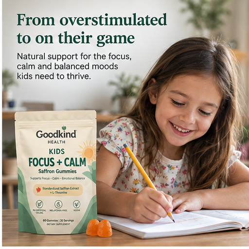 Goodkind Health Kids  Focus + Calm Saffron Gummies