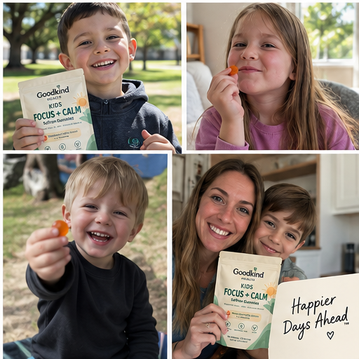 Goodkind Health Kids  Focus + Calm Saffron Gummies